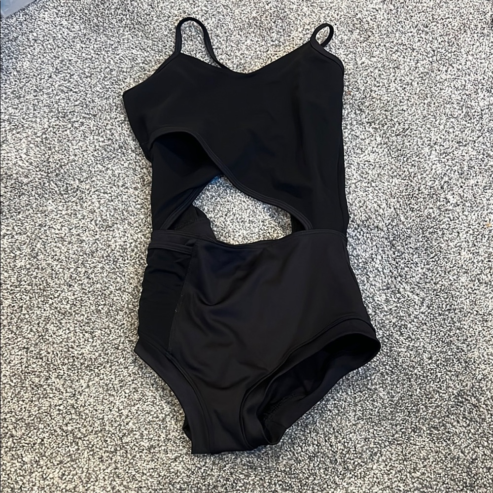 Tiger Friday Black Cut Out Leotard for Dancers